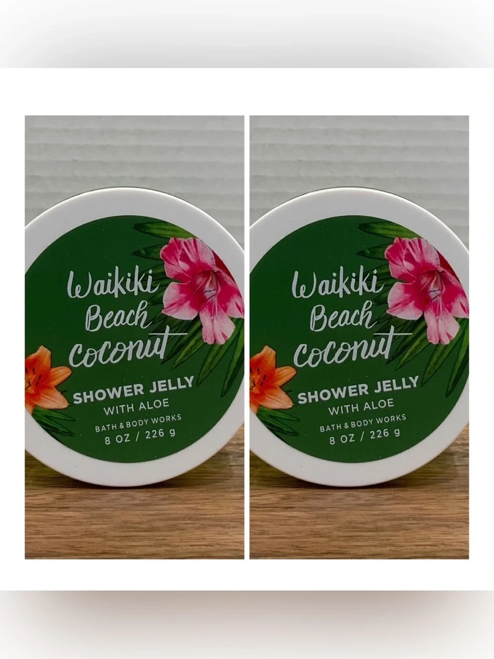 Bath & Body Works Waikiki Beach Coconut Shower Jelly - Green & Pink Floral